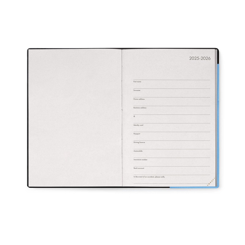 Legami - Daily Diary Medium 2026, Retro Blue, 12 Months,