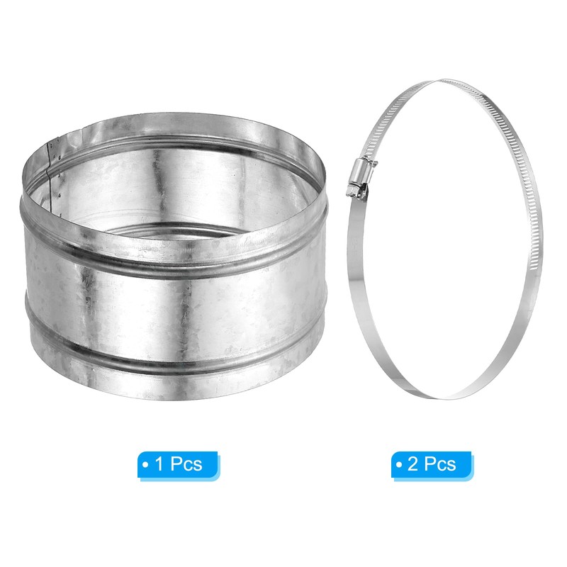 PATIKIL 180mm/7" Duct Connector, Galvanized Steel Duct Coupling Vent Coupler