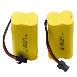 Blomiky 2 Cuboid 4.8V 700mAH AA NiCd Rechargeable Battery SM-2P Connector for HY800 F1 F3 RC Boat and RC Bus RC School Bus F1 Battery 2 Pack