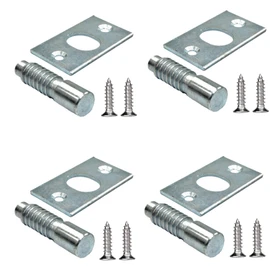 TERF® Heavy Duty Steel Hinge Bolts Including Fixing Screw for Door Frame Protection - Pack of 4