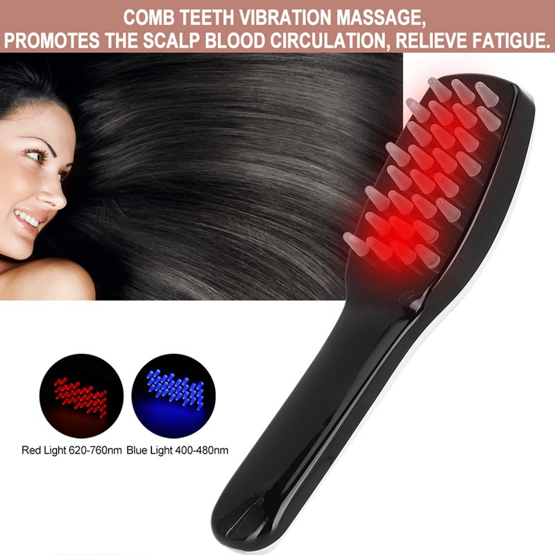 Electric Red Blue Light Hair Anti Loss Massage Vibration Therapy