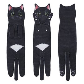 AGRIMONY Funny Cat Towels for Kitchen and Bathroom - Cat Decoration Hanging Towel Washcloth Valentine's Day Housewarming Gift Birthday Gift Ideas - Gift for Women Cat Lovers