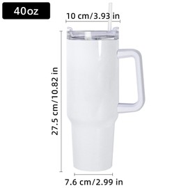 AGH 40 oz Sublimation Tumblers with Handle and Cover, 12 Pack Mugs Insulated Tumbler with Lid and Straw, Reusable Vacuum Coffee Car Cups shipping from USA