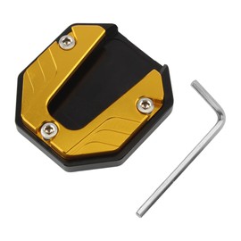 PowerMotor CNC Kickstand Pad Plate Support Motorcycle Kickstand Extender Foot Side Coaster Accessory Replacement for Universal Scooter Motorcycle Dirt Bike Scooter-Gold