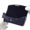 Indenya 7523 Glasses Case, Deer Leather, Nagomi, Dragonfly Pattern, Navy
