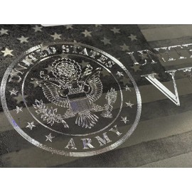 Diamond Etched Products Combo Engraved US Flag Diamond Etched Army Vet Veteran Car Tag License Plate
