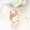 Hongcaihu pink synthetic cushion cut 5ct zircon ring 5A inlaid