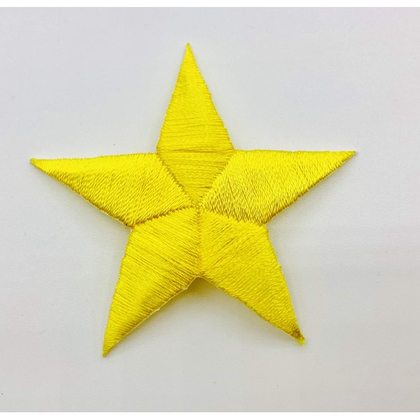 Trimplace 2" Star Iron-on Embroidered Applique - 6 Pieces (Yellow)