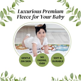 KEMINA BLANKETS Baby Monthly Milestone Blanket Boy, Baby Milestone Blanket for Baby Boy Includes Wreath, Monthly Baby Milestone Safari Nursery Animals Theme, 50x40