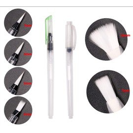 Tupalizy 6PCS Watercolor Brushes Pens Set for Painting Lettering Traveling Drawing Coloring Books Flat Pointed Tipped Aqua Brush Refillable for Plein Air Artisits Adults Beginners Art Supplies