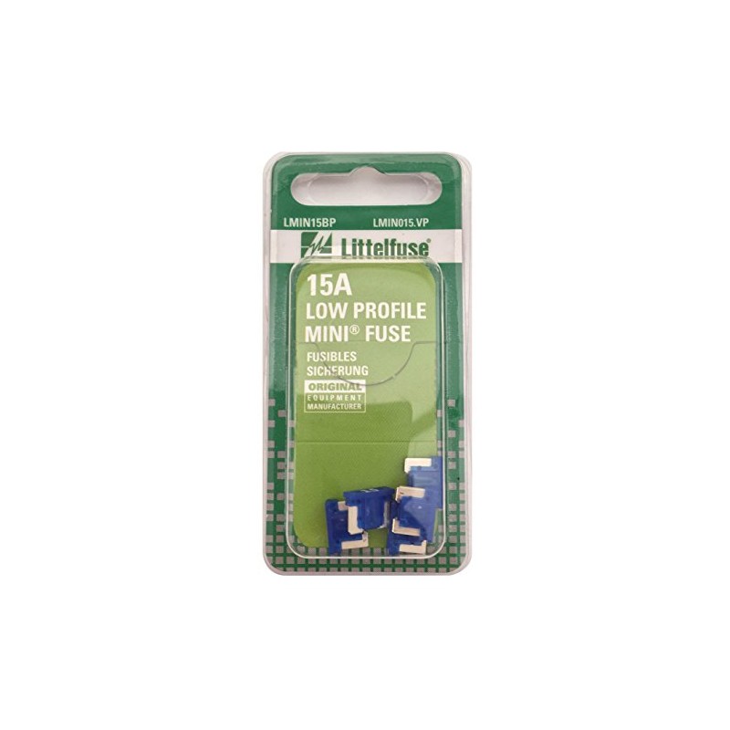 Littelfuse LMIN015.VP MINI Low Profile 15 Amp Carded Blade Fuse,