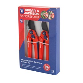 Spear and Jackson CUTTINGSET3 Secateur Set with Gloves, Multi-Colour