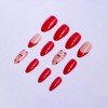 Valentine Press on Nails Red French Tip Fake Nails Short