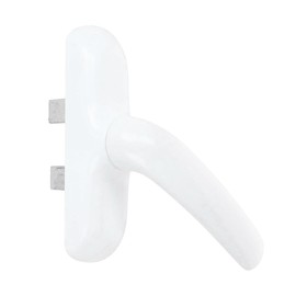 Amig - Practical window handle with aluminium base and PVC cover in white with concealed screw connection | 180 x 35 mm · height 64 mm · without square