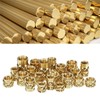 sourcing map 30 Pcs M5 Brass Knurled Threaded Insert M5x9.5mm,
