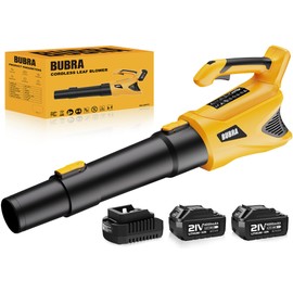 Cordless Leaf Blower 21V Electric Leaf Blower Cordless Powerful 500 CFM with 2 X 4.0Ah Batteries and Charger, 5 Speed Modes, Lightweight Battery Powered Leaf Blowers for Lawn Care and Yard Clearance