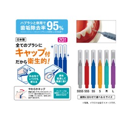 Ebisu Daily Cap Interdental Brushes, 20 Pieces, SSSS Set of 2