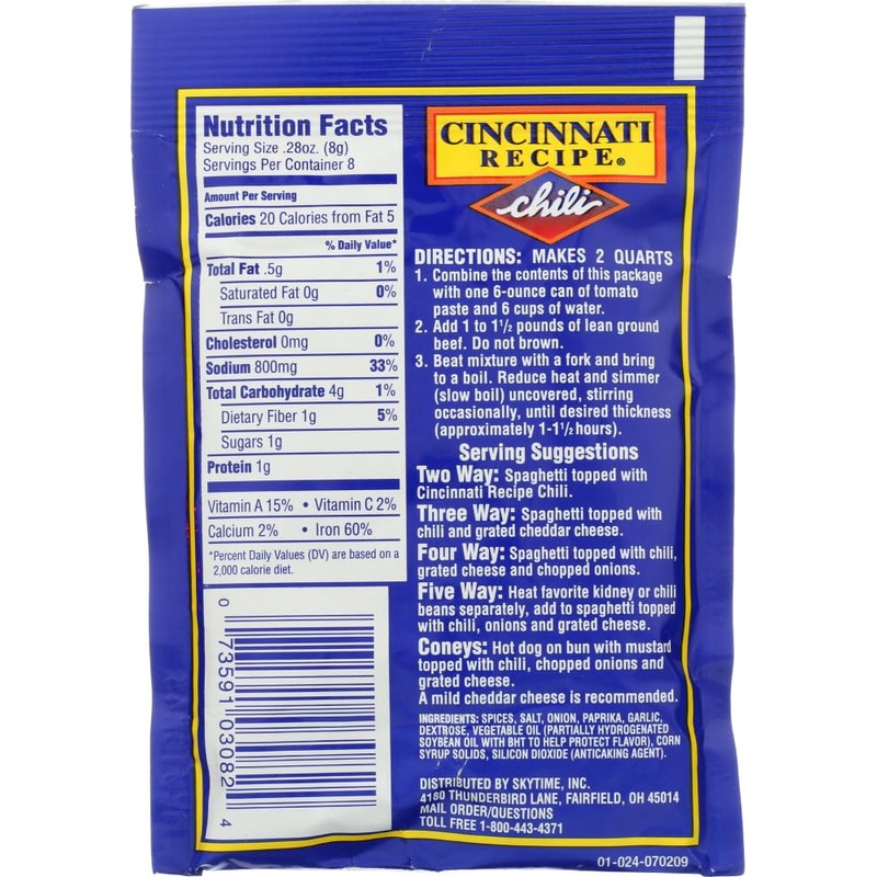 12 Pack Cincinnati Chili Mix packets (New)