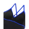 RELLECIGA Women's Royal Blue V Neckline Ruched Tankini Top Swimsuits