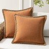 Phantoscope Pack of 2 Farmhouse Decorative Throw Pillow Covers Burlap