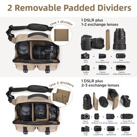 TAAOKA Camera Sling Bag,SLR/DSLR Camera Case with Tripod Holder,Waterproof Camera Shoulder Crossbody Bag for Photographers (Coffee)