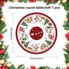 Christmas Round Table Cloths 60in Red Polyester Santa Claus Tablecloth