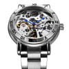 Alienwork IK Automatic Watch Men Women Skeleton Glass Base, Silver/silver/silver