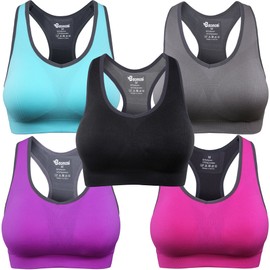 BAOMOSI Women's Seamless Racerback Sports Bra High Impact Support Yoga Gym Workout Fitness Black Blue Grey Purple Rose Red XL