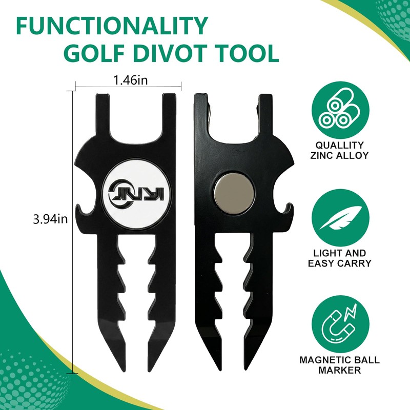 JIUYIBC Golf Divot Tool with Magnetic Ball Marker, Tee Height