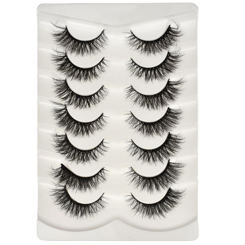 Vivis False Eyelashes 7 Pairs Lashes 3D Faux Mink Long