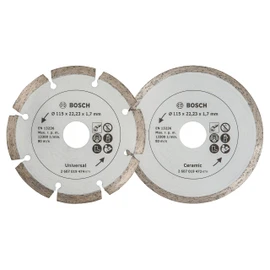 Bosch 2 x 115mm Diamond Discs (1 x Tile, 1 x Construction Material)