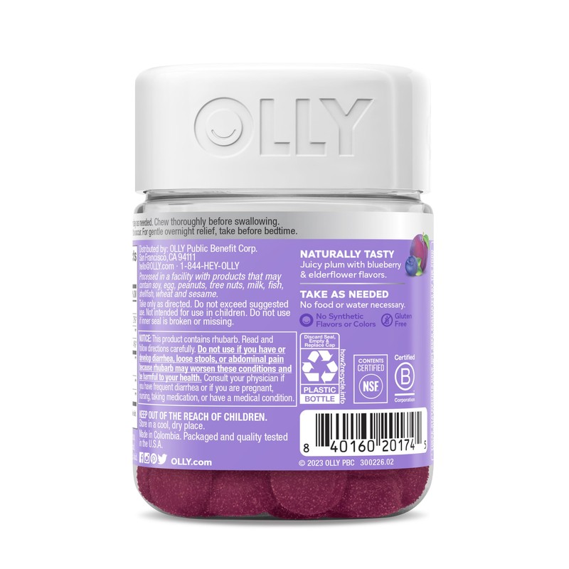 OLLY Keep it Moving Constipation Relief, Rhubarb, Prunes, Amla -