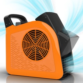 LZLXXLZL High Velocity Blower Fan - Air Mover for Drying, Cooling and Exhausting, Portable Floor Fans with 185° Rotation for Home Use or Job Site, Utility Fan with 3 Speeds, 2 Outlets, 355CFM, Orange