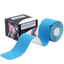 プレカットテーピングテープ 1巻入キネシオロジーテープ キネシオ テープ 筋肉・関節をサポート 通気性 伸縮性強い 汗に強い5cm x 5m(青)