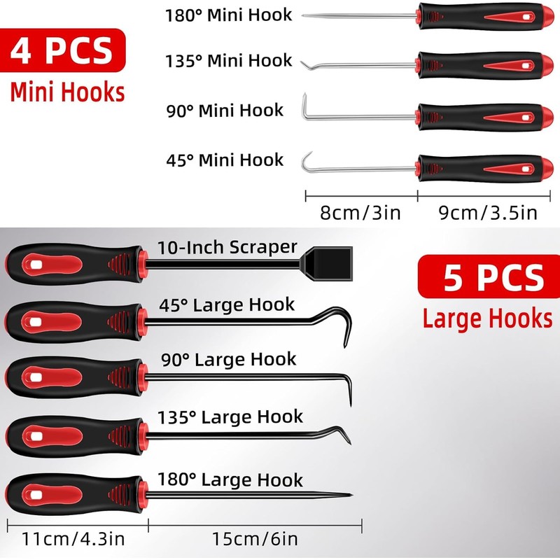 11pcs Mechanic Hook and Pick Tool Set with Car Clip