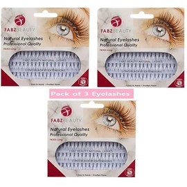 Individual False Eyelashes Flare Cluster Lash Extensions Knotted Lashes (Pack of 3 - Long 12mm)