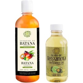 Kit Shampoo de Batana Reforzado con Bergamota + Aceite de Bergamota LENICO Fortalece, Nutre y Estimula el Crecimiento del Cabello Tratamiento Capilar Natural