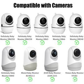 Baby Monitor Flexible Clip Clamp Mount Compatible with HelloBaby HB40/ HB65/HB6550/HB66/HB6339/HB6336/HB6351/HB248/VTimes VT302, Baby Monitor Holder for Any Cameras with 1/4 Screw [2 Pack]