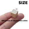 MUXGOA 500 Pcs Unfinished Wood Cubes,1 cm Wooden Blocks for