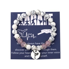 MAOFAED Karate Girl Gift Karate Lover Gift Gemstone Bead Healing Bracelet for Her Taekwondo Gift Jiu Jiustsu Gift (Trust Karate beadCA)