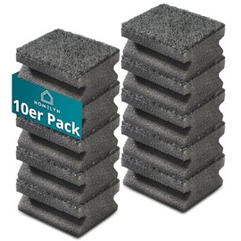 HOMELYN Washing Up Sponges Pack of 10, 4 x 7 x 9 cm, Grey, Two-Layer, Soft Side & Scouring Side, for Pots, Pans & Dishes, Kitchen Helper, Cleaning Sponge, Kitchen Sponge, Cleaning Sponge