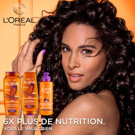 L'Oréal Paris - Routine Nutrition Capelli ricci e molto secchi, riccioli nutriti, arricchito con olio di Amla - 3 prodotti - Shampoo, Districante, Cura Crema Definente - Elseva Olio Straordinario