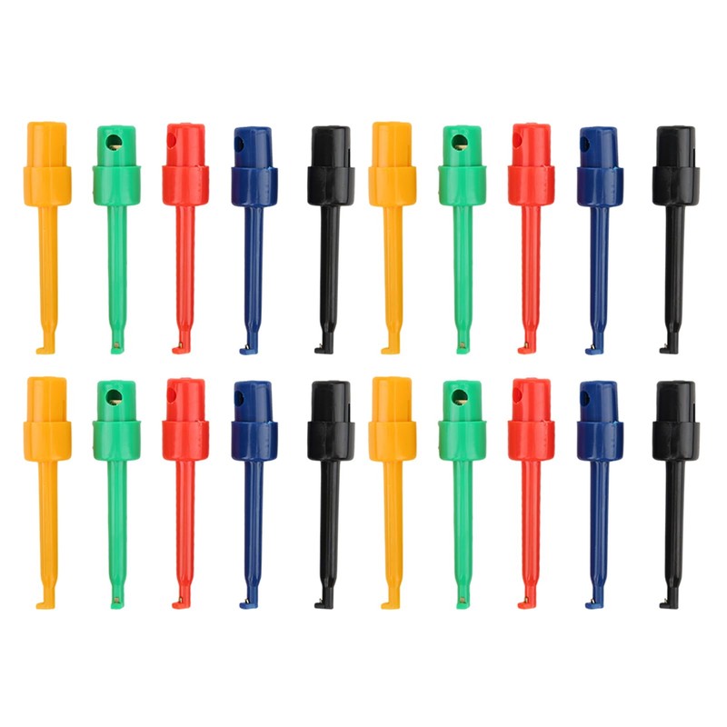 Hilitand 20pcs Large Test Hook Multicolor Test Hook Clamp Test