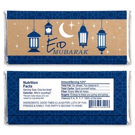 Ramadan - Candy Bar Wrapper Eid Mubarak Favors - Set of 24
