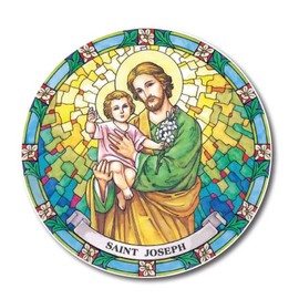 St. Joseph suncatcher stained glass window sticker reusable 6 inch sun catcher