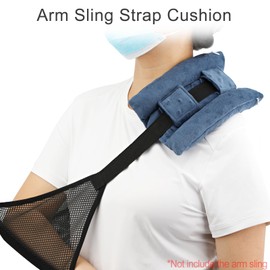 HapiPoppy Neck Pad Strap Cushion Pillow for Arm Sling Arm Brace Cushions Shoulder Strap Pads Elbow Wrist Injury Cast Rotator Cuff Replacemet Surgery Support Padding Minky Dot Denim Blue