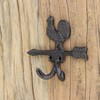 Macosa CE6Y4561 Wall Hook Rooster Brown Metal 12 cm Coat
