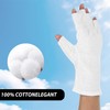 Classicseali 2Pairs Cotton Gloves for Women, Half Finger White Fingerless