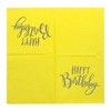 20 Serviettes Happy Birthday 33 x 33 cm Yellow /