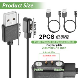 2 PCS Smart Watch Charger Magnetic Charger Compatible with YAMAY SW023 Willful SW021 SW025 Letsfit ID206 ID205L ID205U ID205S ID216 Umidigi Uwatch 3S 3 2S 2 - Smart Watch Charger 2 Pin Magnetic